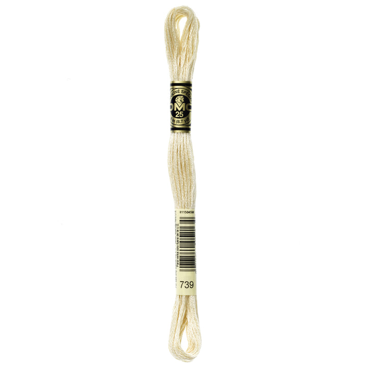 One skein of DMC Mouliné Stranded Cotton thread Colour code 739