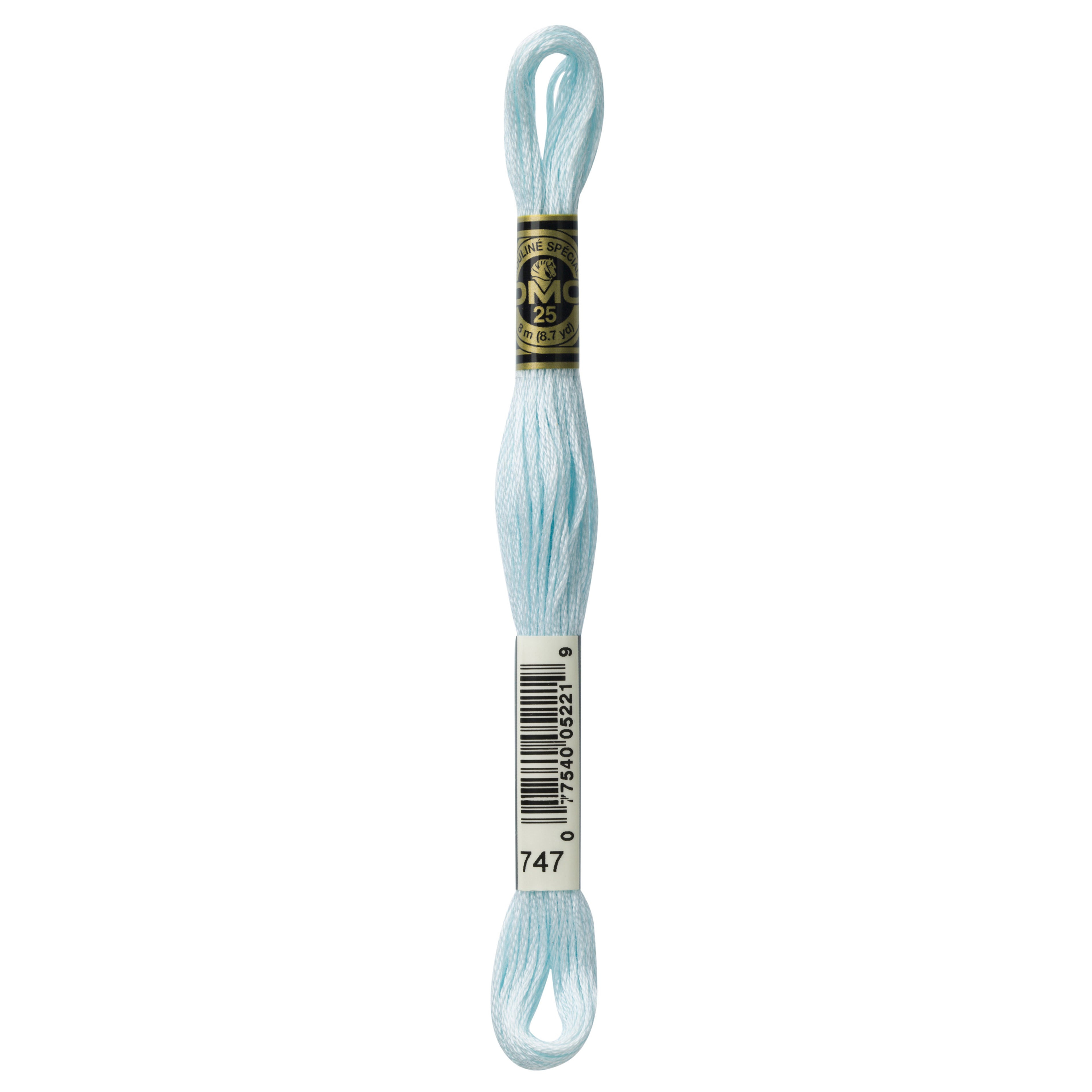 One skein of DMC Mouliné Stranded Cotton thread Colour code 747