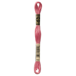 One skein of DMC Mouliné Stranded Cotton thread Colour code 760