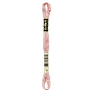 One skein of DMC Mouliné Stranded Cotton thread Colour code 761