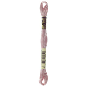 One skein of DMC Mouliné Stranded Cotton thread Colour code 778