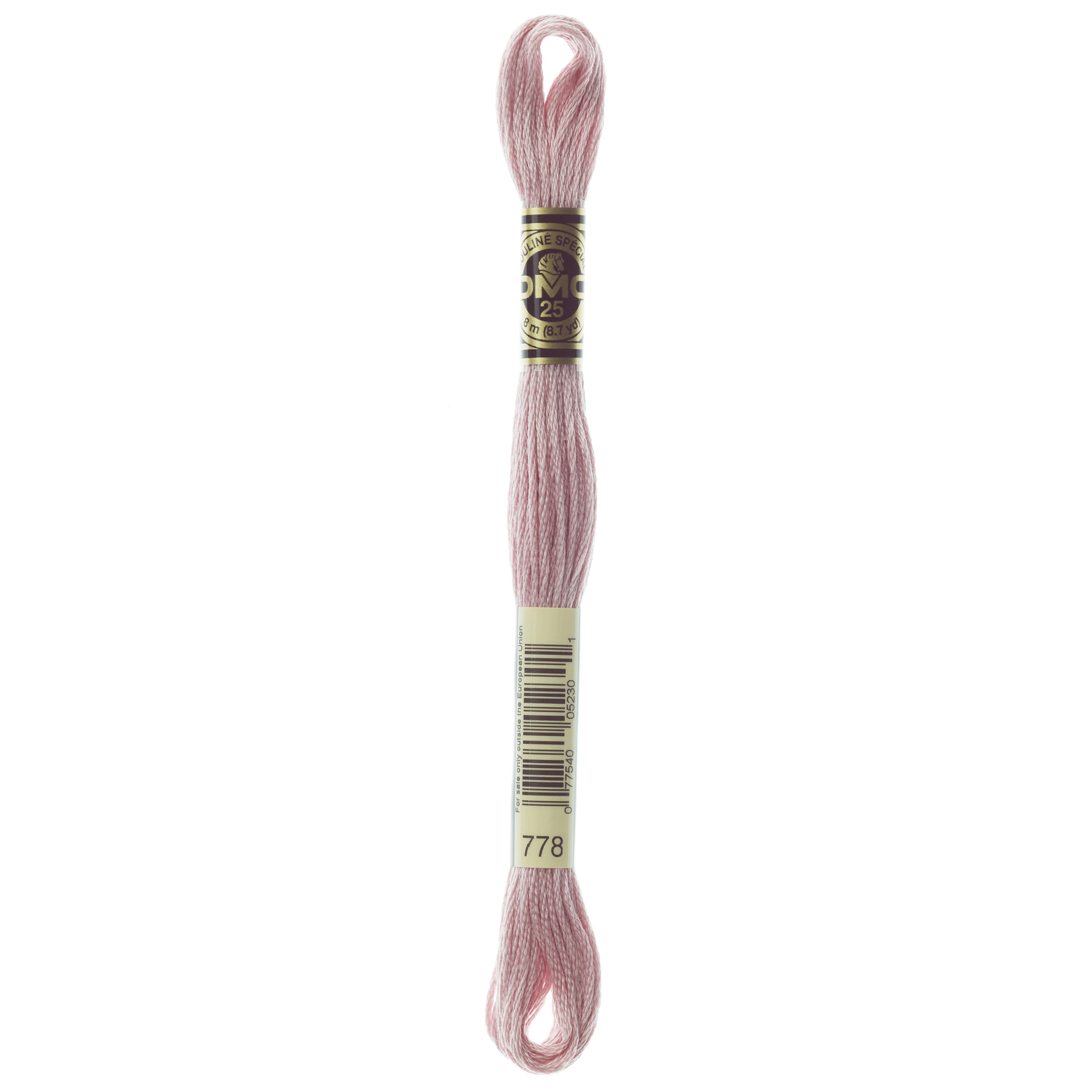 One skein of DMC Mouliné Stranded Cotton thread Colour code 778