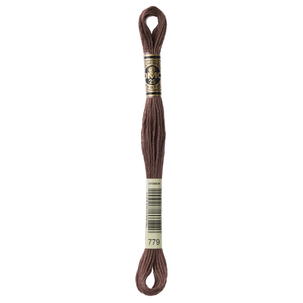 One skein of DMC Mouliné Stranded Cotton thread Colour code 779