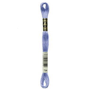 One skein of DMC Mouliné Stranded Cotton thread Colour code 794