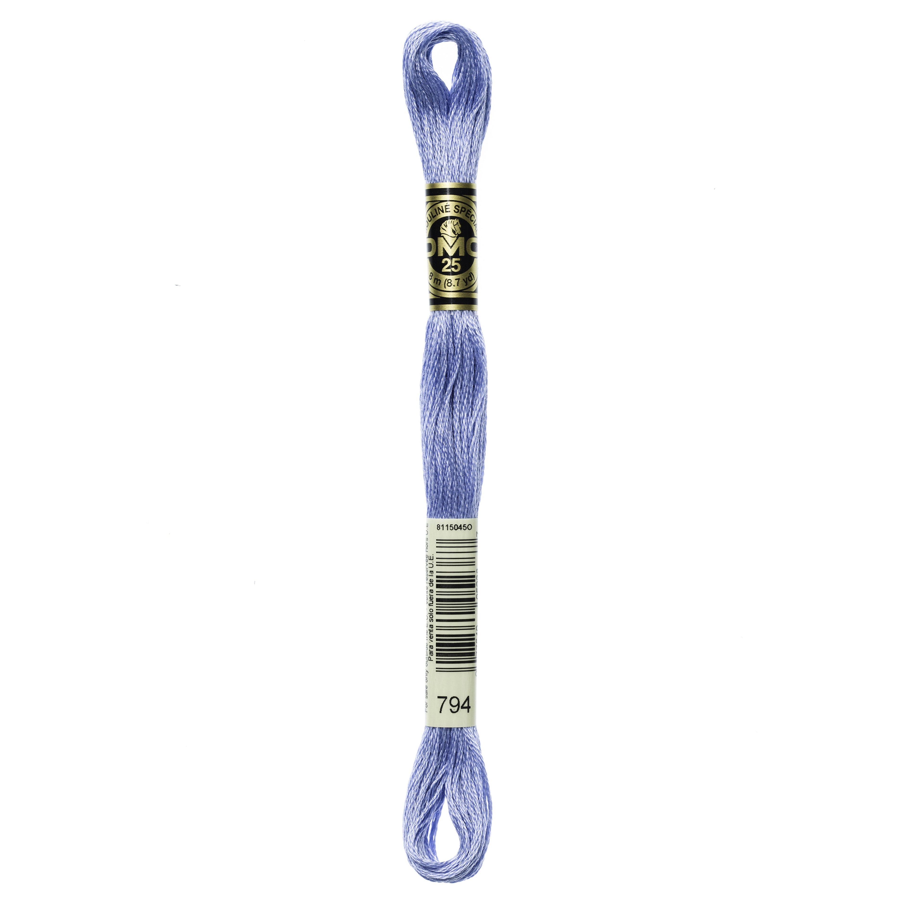 One skein of DMC Mouliné Stranded Cotton thread Colour code 794