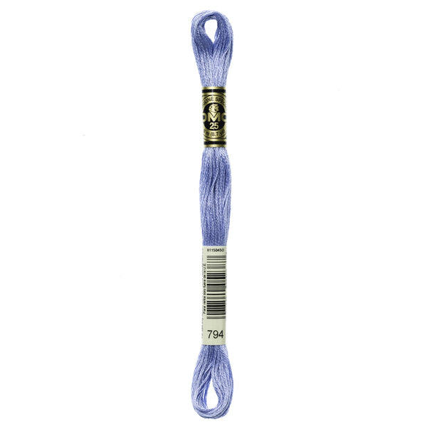 One skein of DMC Mouliné Stranded Cotton thread Colour code 794