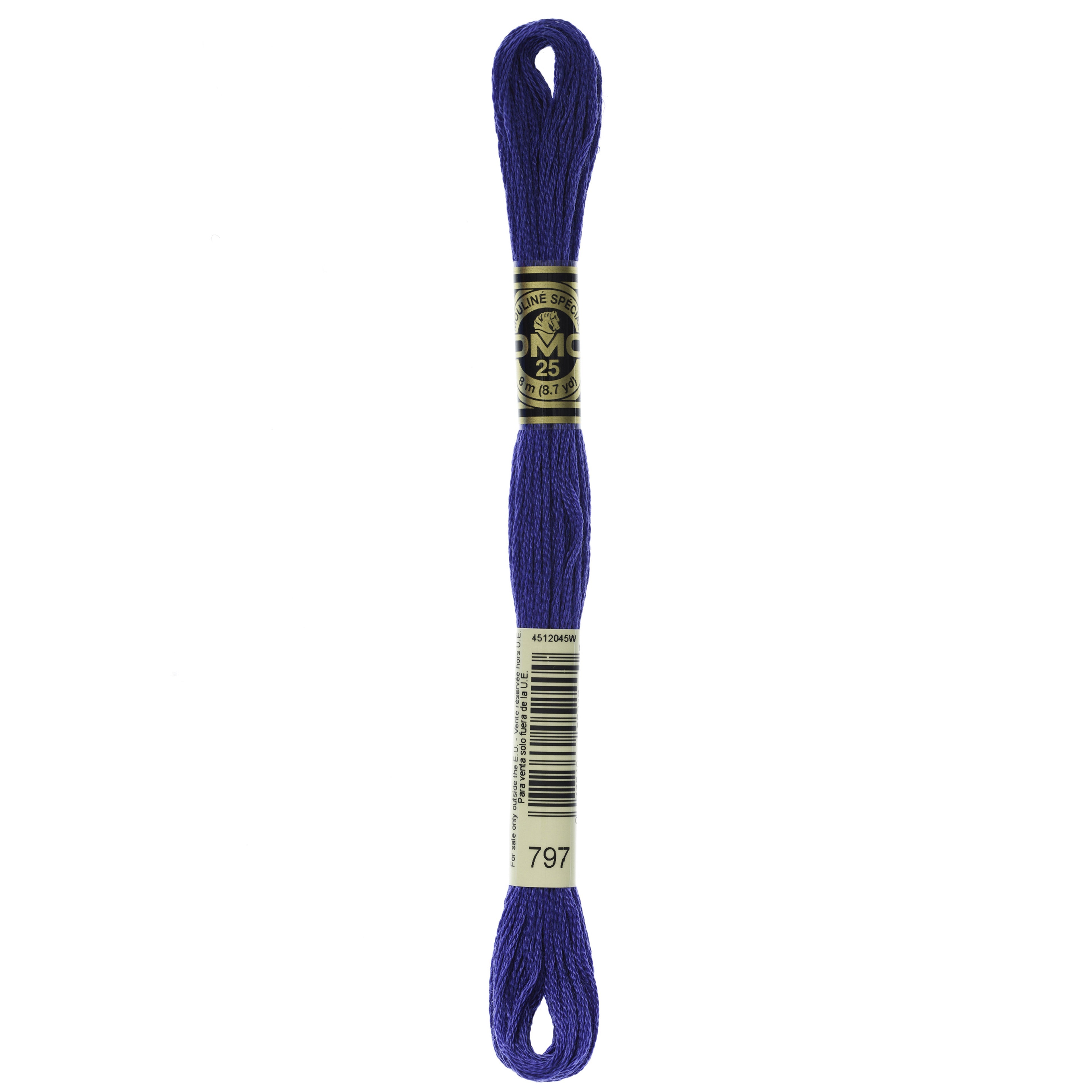 One skein of DMC Mouliné Stranded Cotton thread Colour code 797