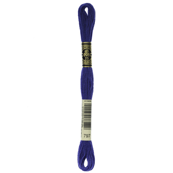 One skein of DMC Mouliné Stranded Cotton thread Colour code 797