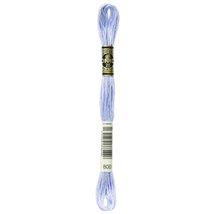 One skein of DMC Mouliné Stranded Cotton thread Colour code 800