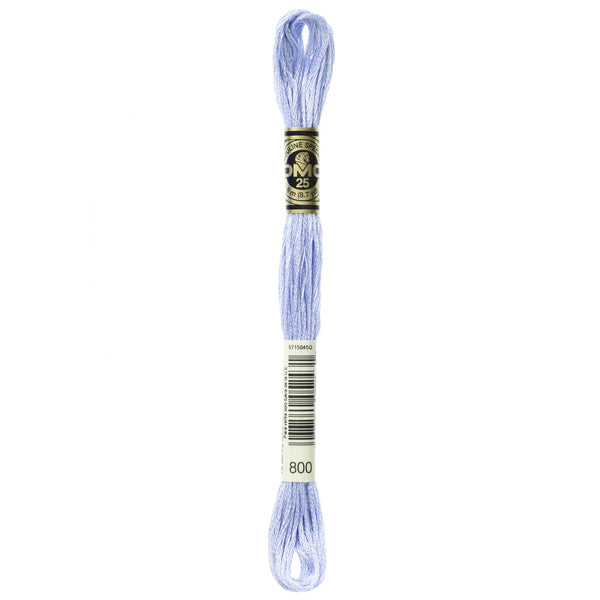 One skein of DMC Mouliné Stranded Cotton thread Colour code 800