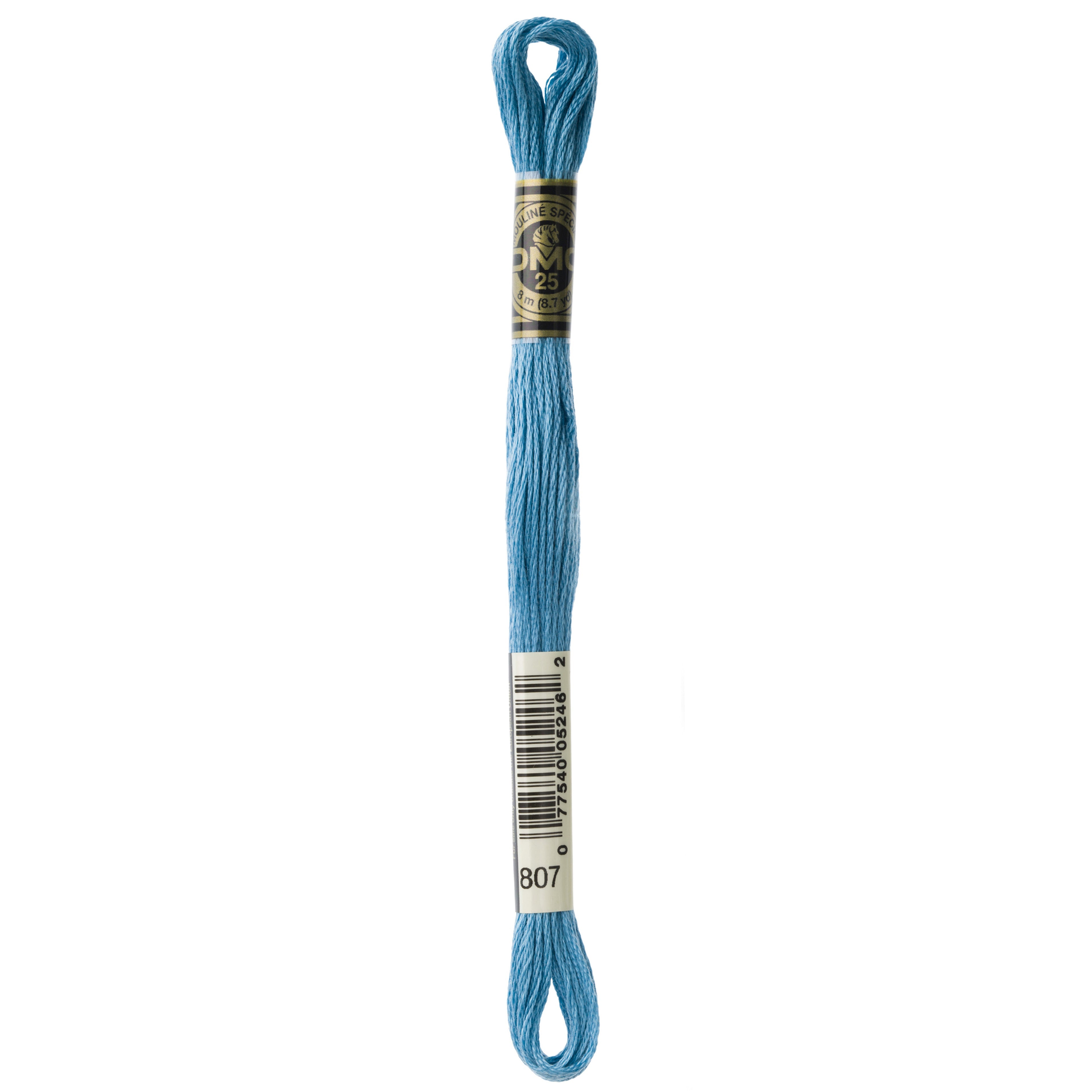 One skein of DMC Mouliné Stranded Cotton thread Colour code 807