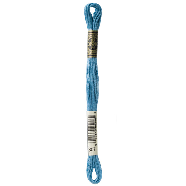 One skein of DMC Mouliné Stranded Cotton thread Colour code 807