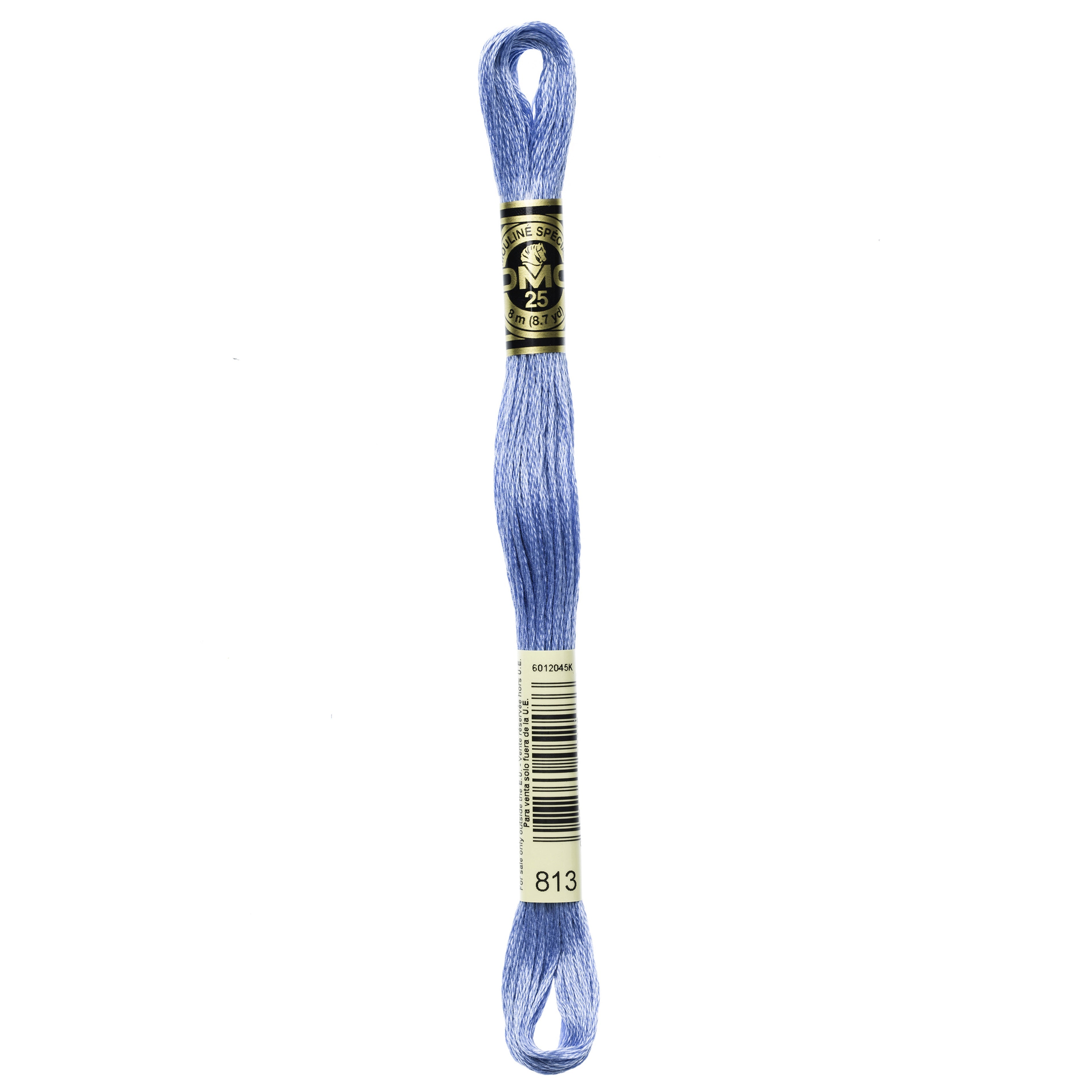 One skein of DMC Mouliné Stranded Cotton thread Colour code 813