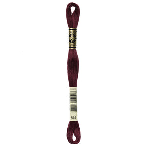 One skein of DMC Mouliné Stranded Cotton thread Colour code 814