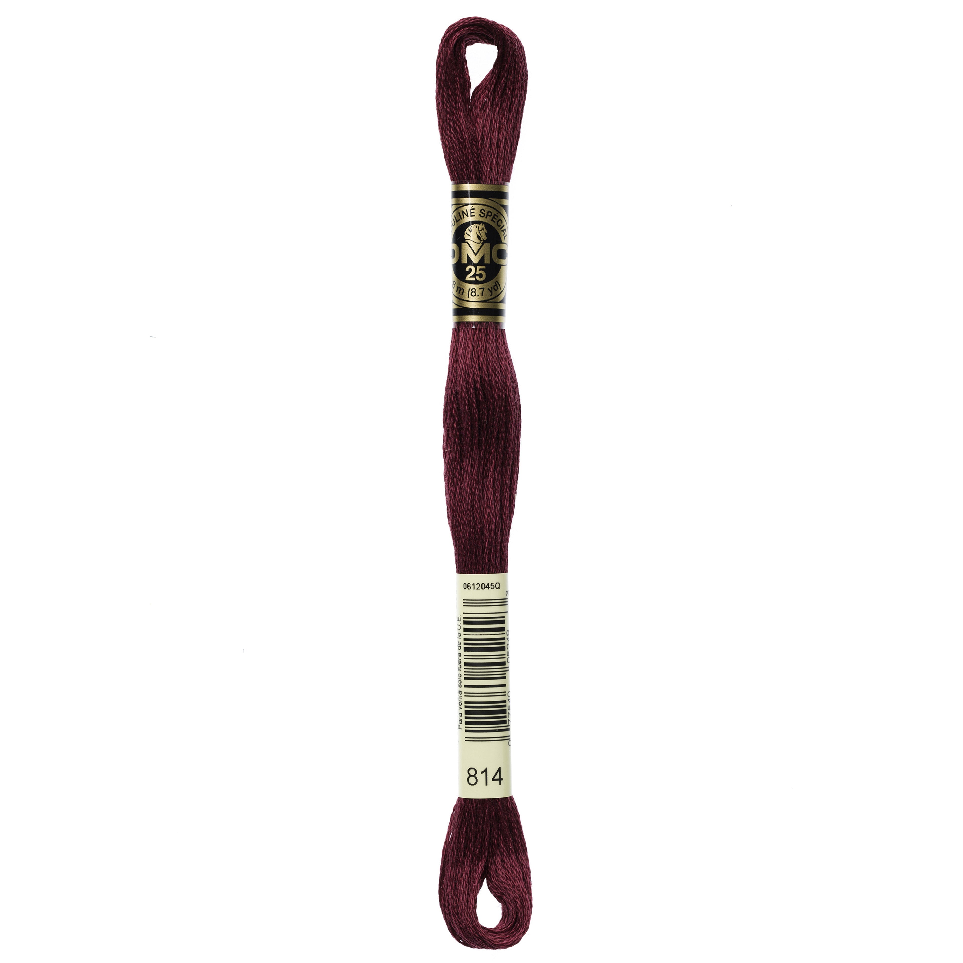 One skein of DMC Mouliné Stranded Cotton thread Colour code 814