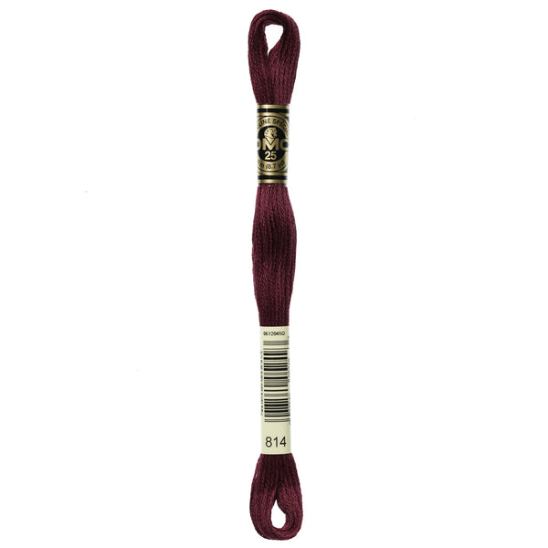 One skein of DMC Mouliné Stranded Cotton thread Colour code 814