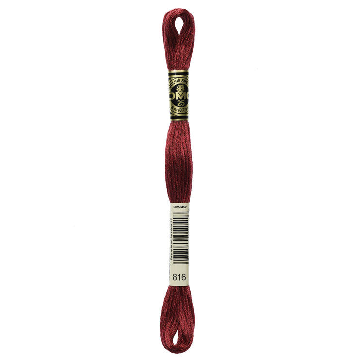 One skein of DMC Mouliné Stranded Cotton thread Colour code 816