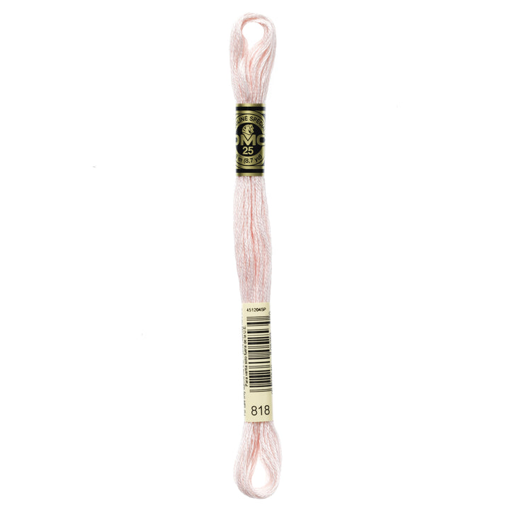 One skein of DMC Mouliné Stranded Cotton thread Colour code 818
