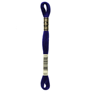 One skein of DMC Mouliné Stranded Cotton thread Colour code 820