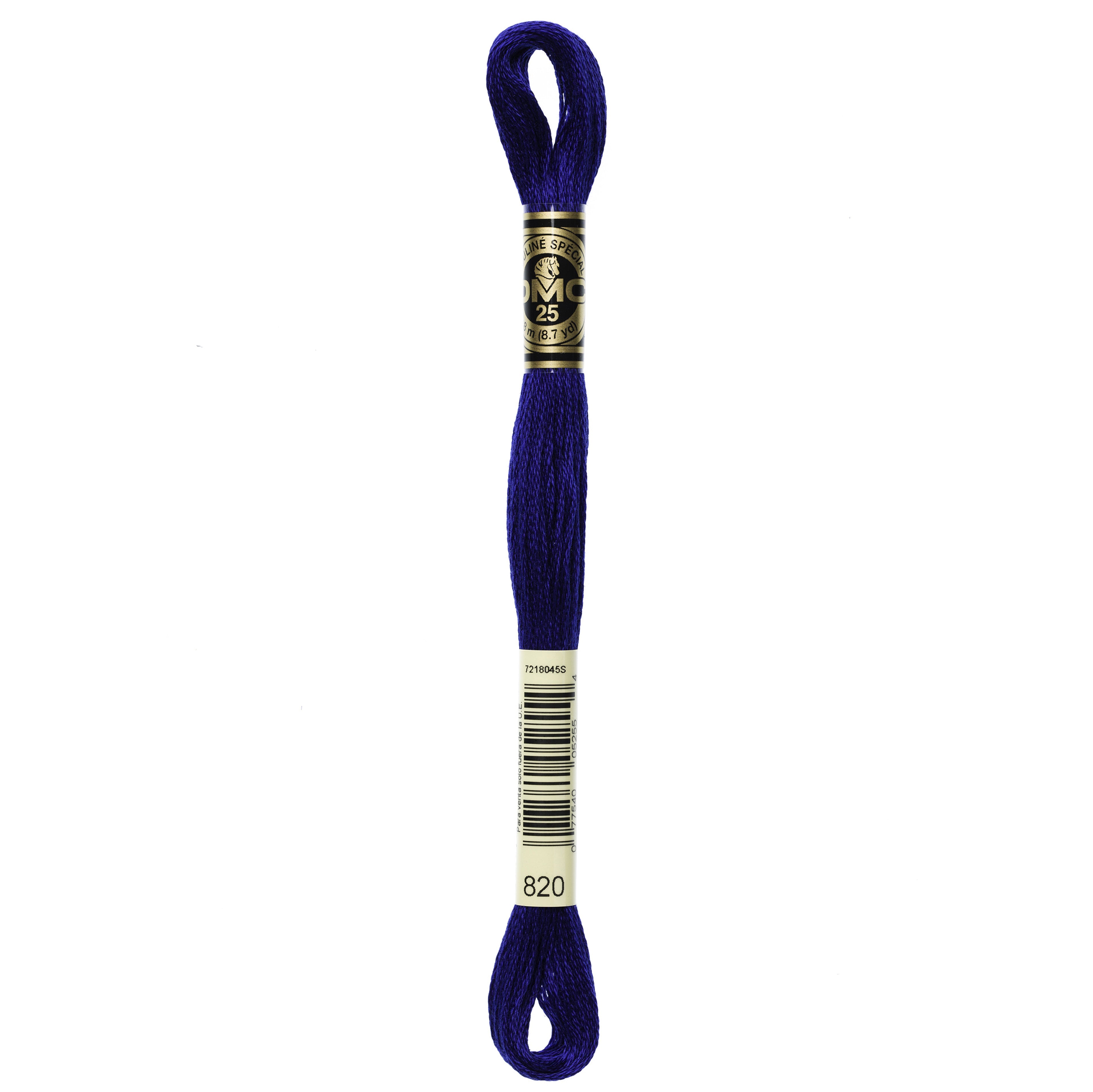 One skein of DMC Mouliné Stranded Cotton thread Colour code 820