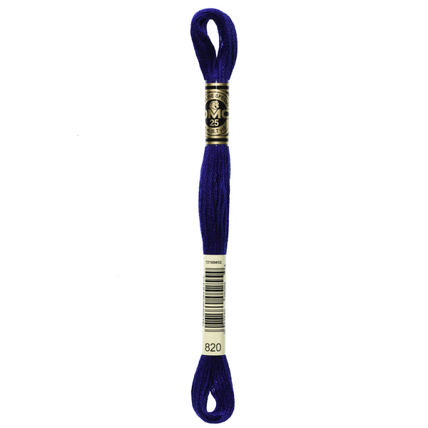 One skein of DMC Mouliné Stranded Cotton thread Colour code 820