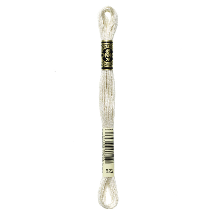 One skein of DMC Mouliné Stranded Cotton thread Colour code 822