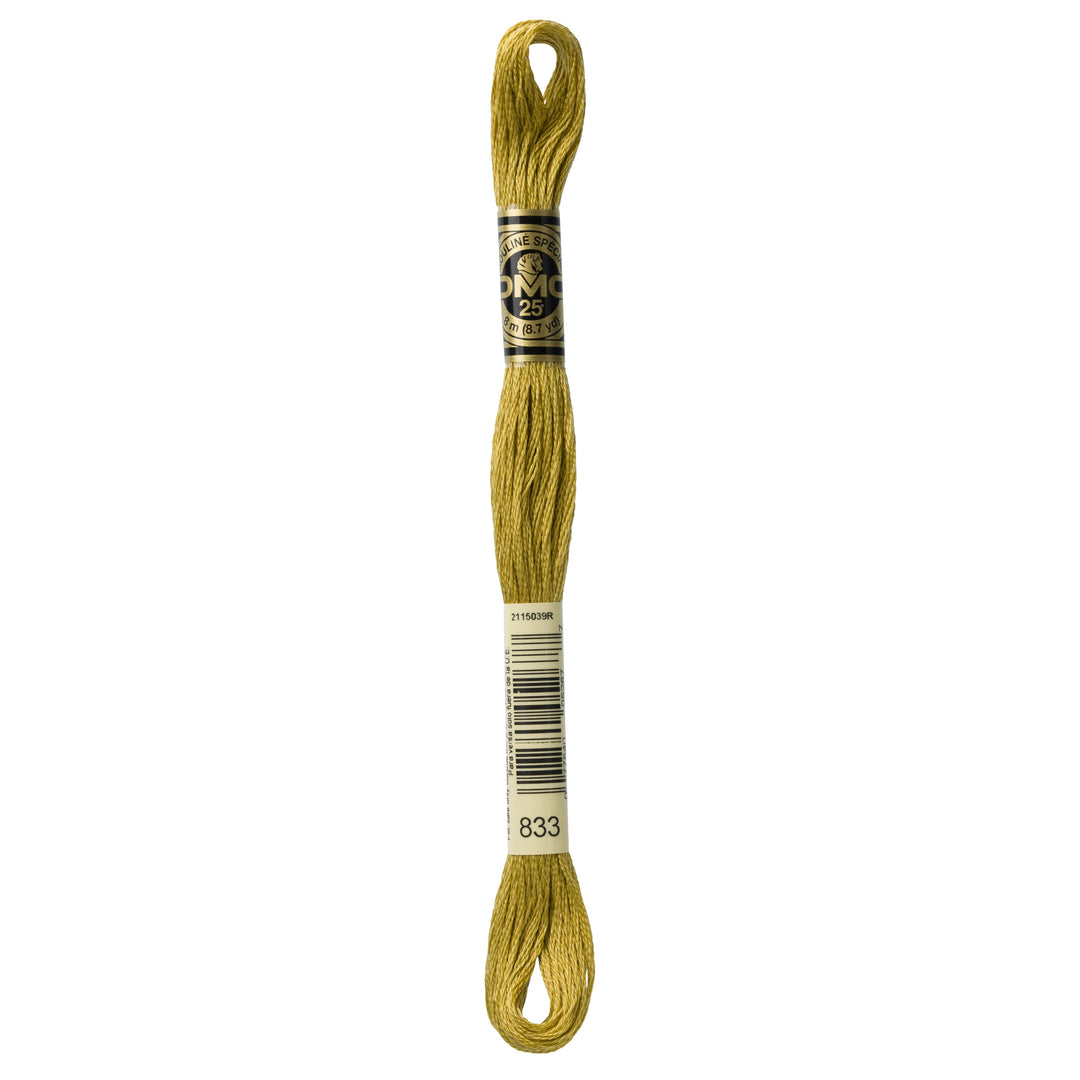 One skein of DMC Mouliné Stranded Cotton thread Colour code 833