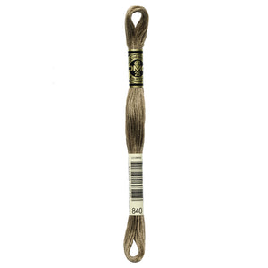 One skein of DMC Mouliné Stranded Cotton thread Colour code 840