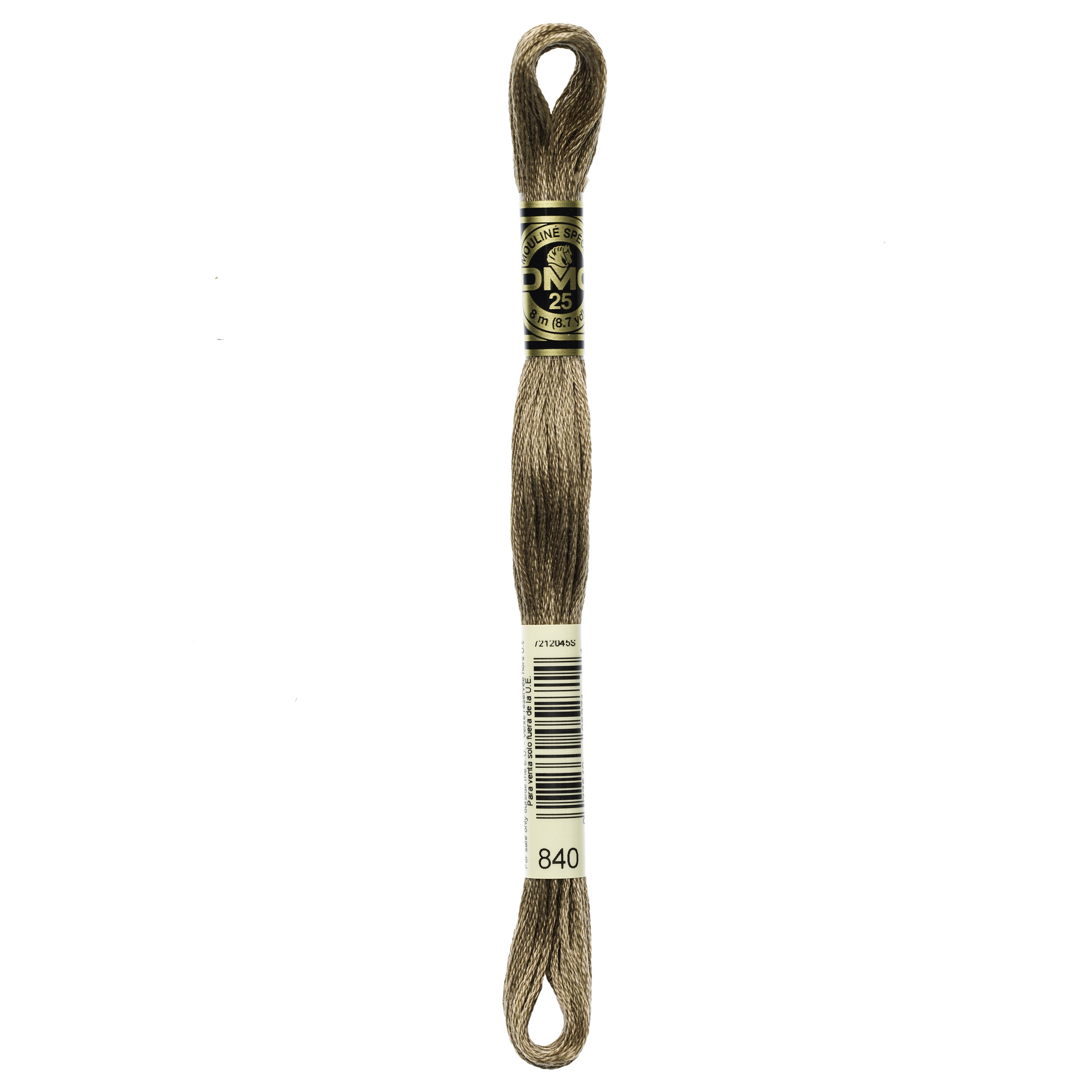 One skein of DMC Mouliné Stranded Cotton thread Colour code 840