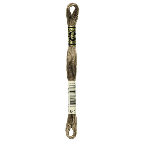 One skein of DMC Mouliné Stranded Cotton thread Colour code 840