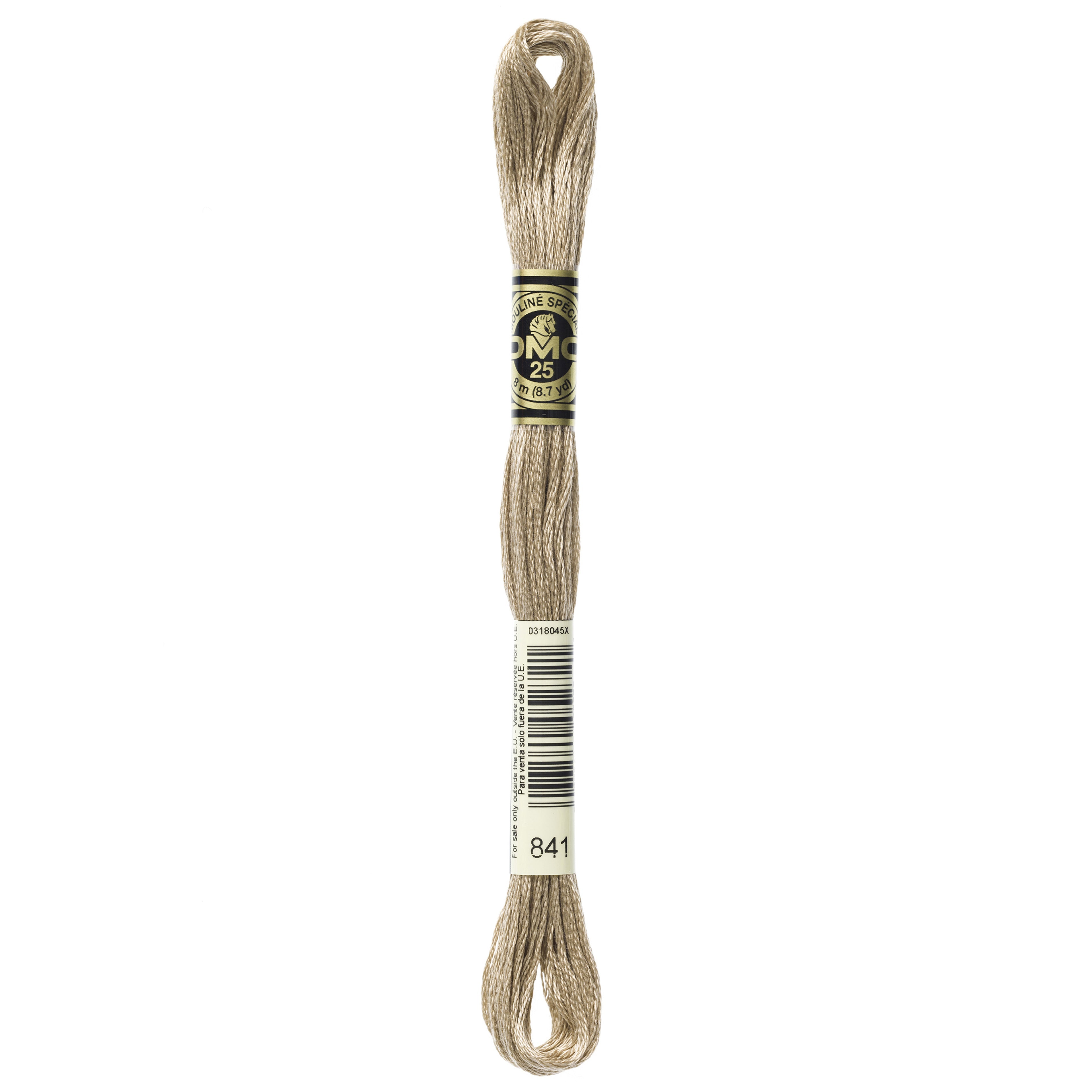 One skein of DMC Mouliné Stranded Cotton thread Colour code 841