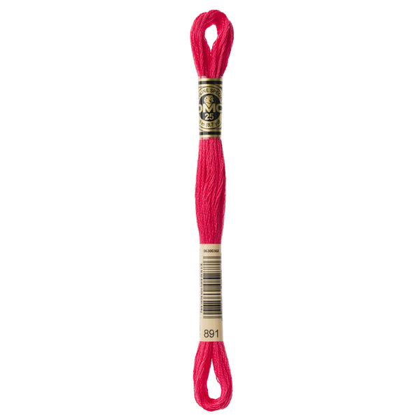 One skein of DMC Mouliné Stranded Cotton thread Colour code 891