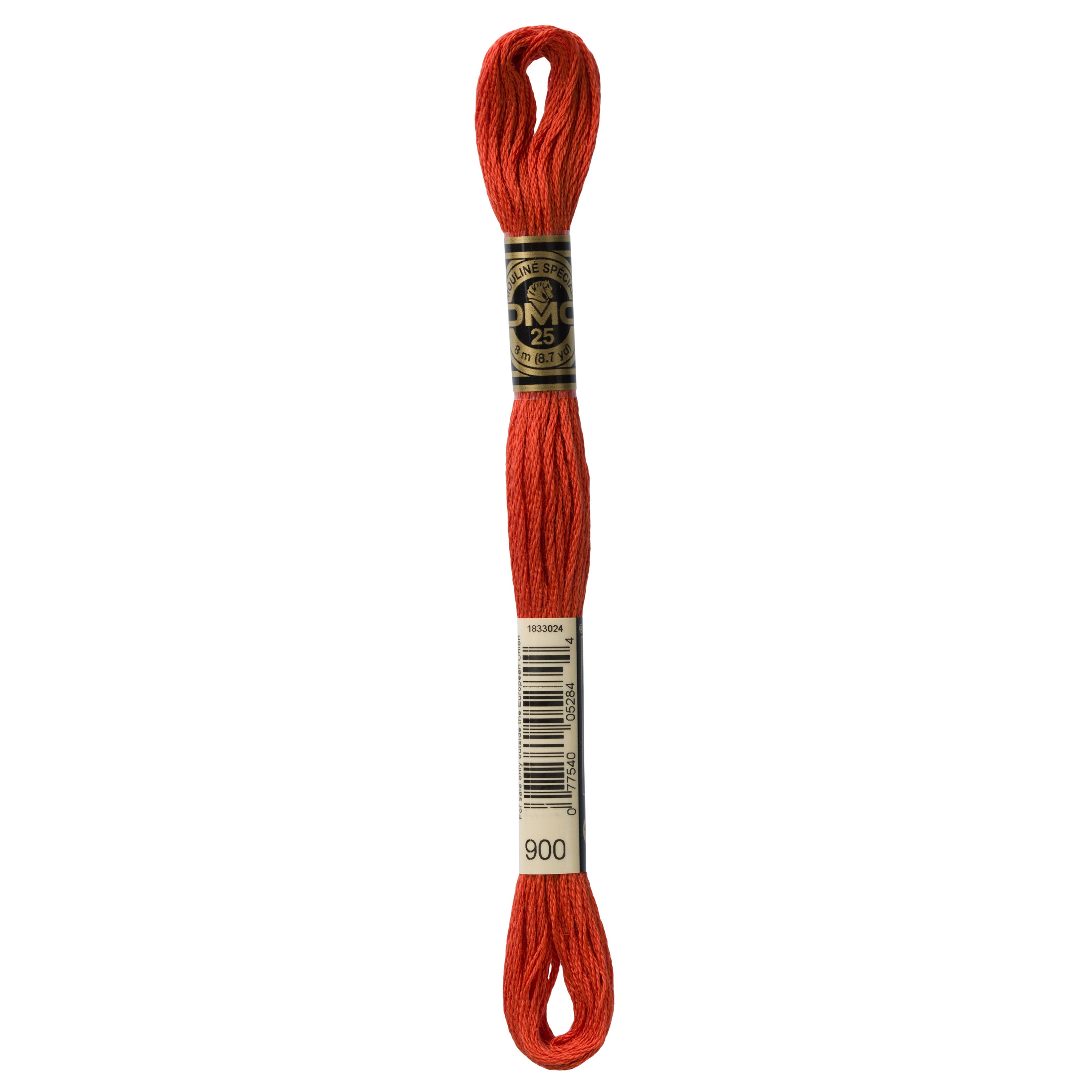 One skein of DMC Mouliné Stranded Cotton thread Colour code 900