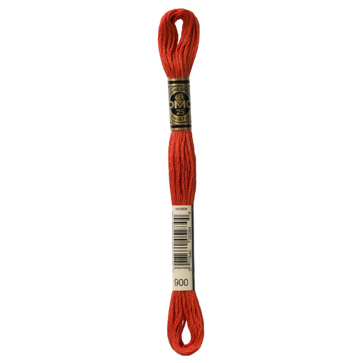 One skein of DMC Mouliné Stranded Cotton thread Colour code 900