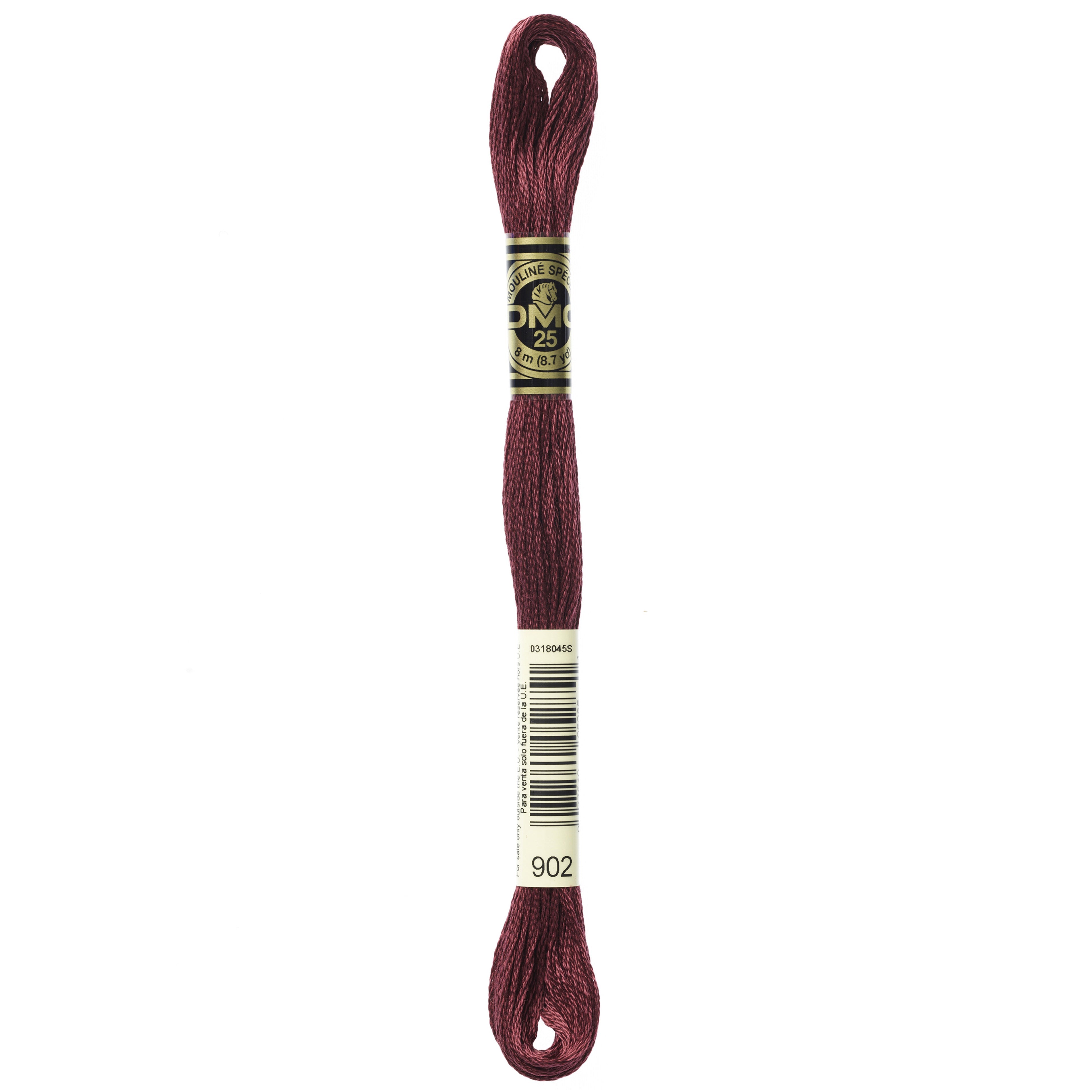 One skein of DMC Mouliné Stranded Cotton thread Colour code 902