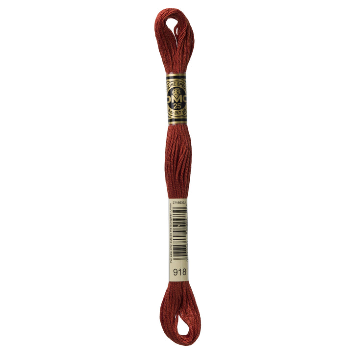 One skein of DMC Mouliné Stranded Cotton thread Colour code 918