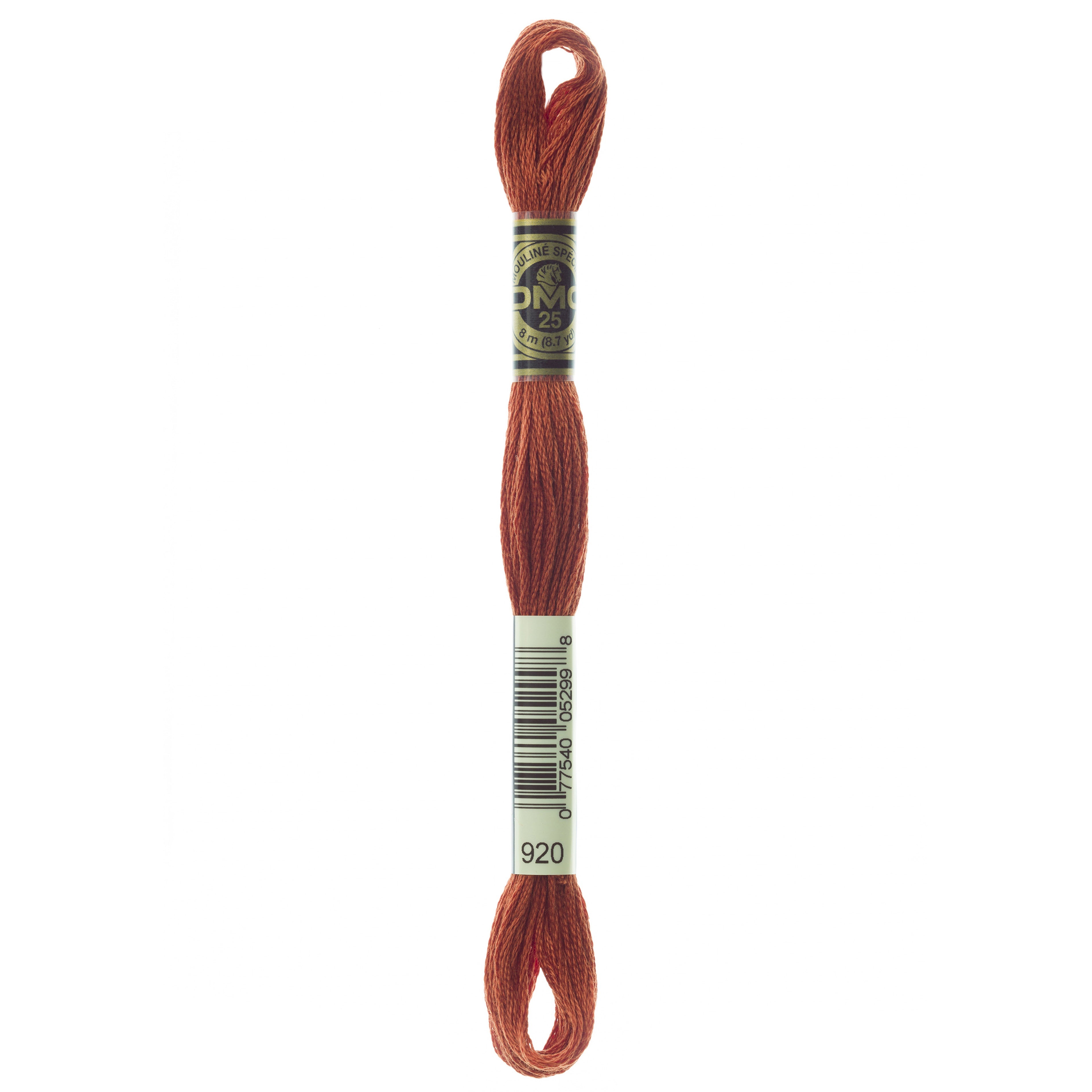 One skein of DMC Mouliné Stranded Cotton thread Colour code 920
