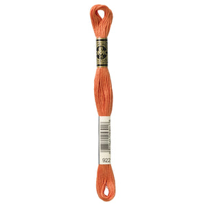 One skein of DMC Mouliné Stranded Cotton thread Colour code 922