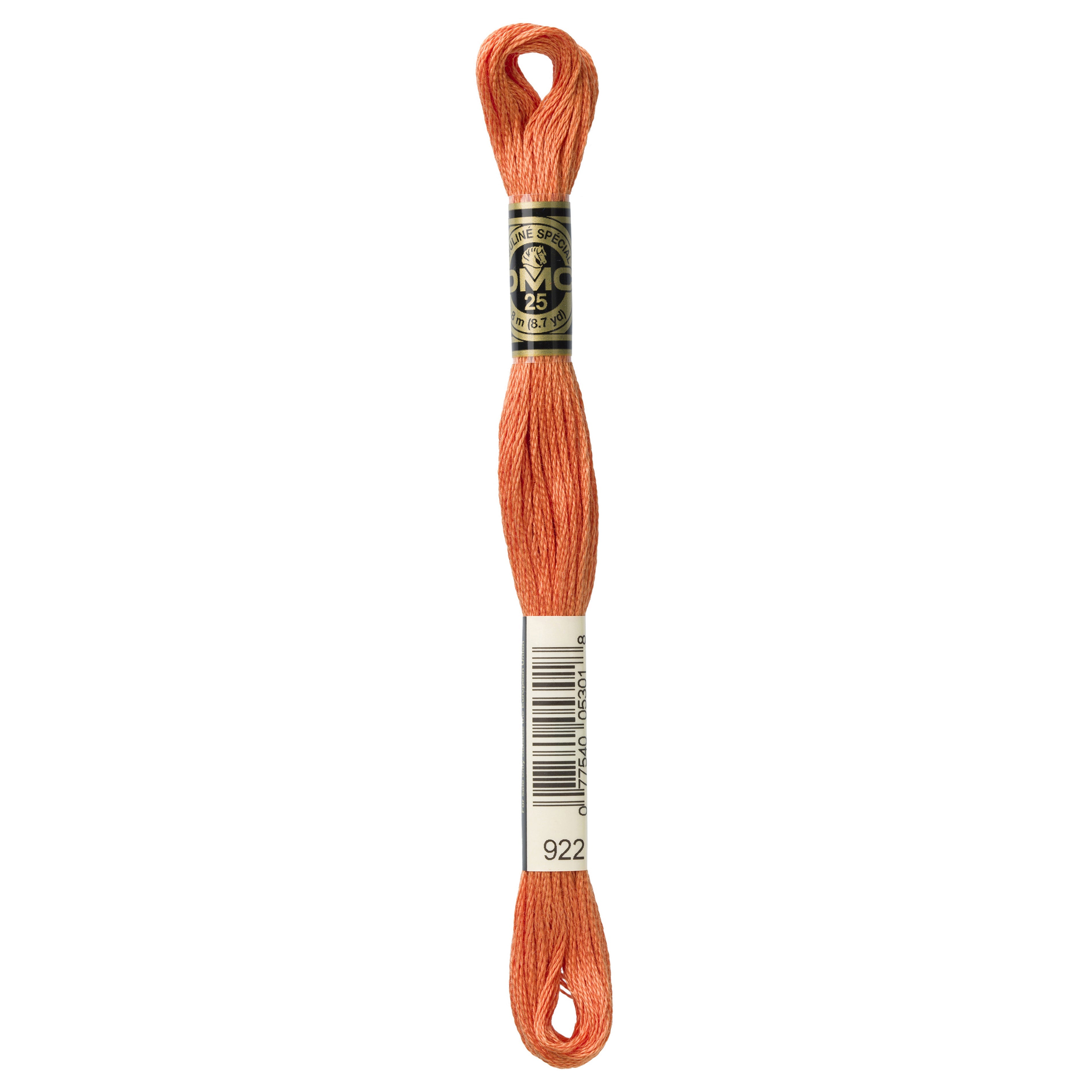 One skein of DMC Mouliné Stranded Cotton thread Colour code 922
