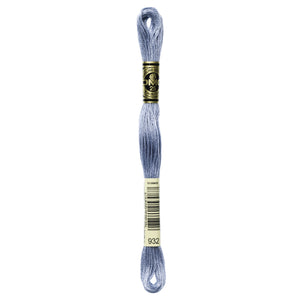 One skein of DMC Mouliné Stranded Cotton thread Colour code 932