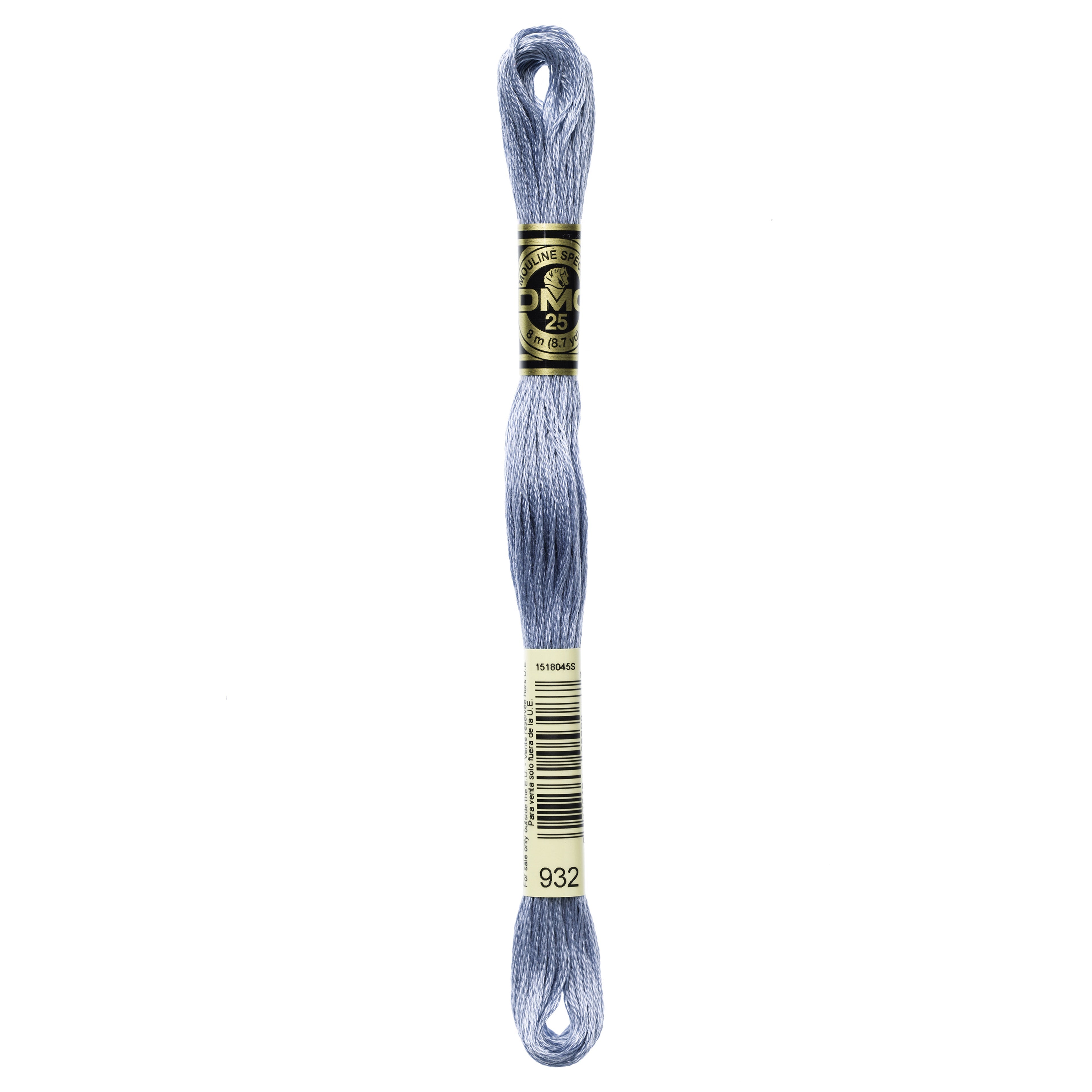 One skein of DMC Mouliné Stranded Cotton thread Colour code 932