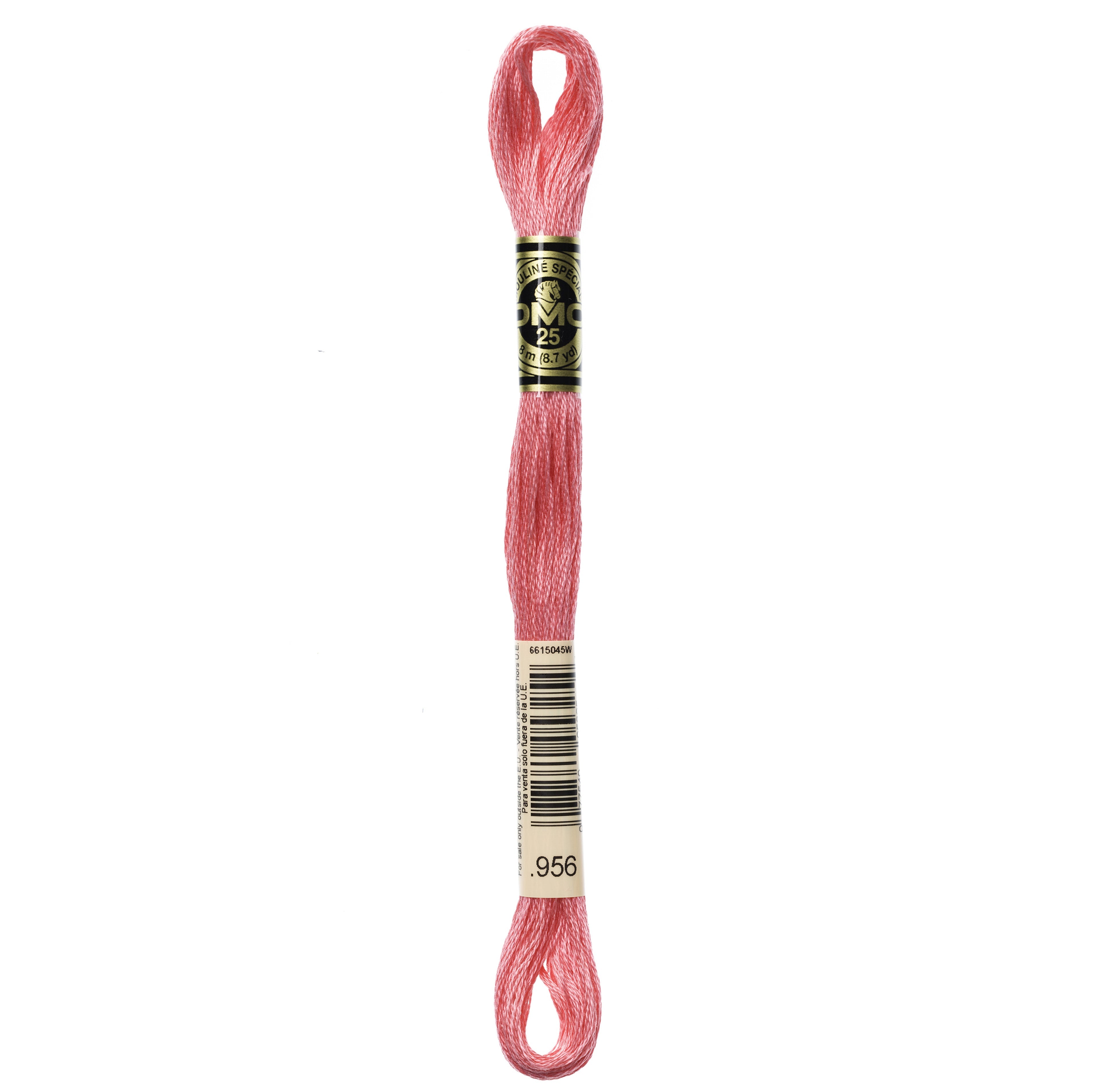 One skein of DMC Mouliné Stranded Cotton thread Colour code 956
