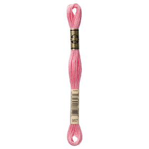One skein of DMC Mouliné Stranded Cotton thread Colour code 957
