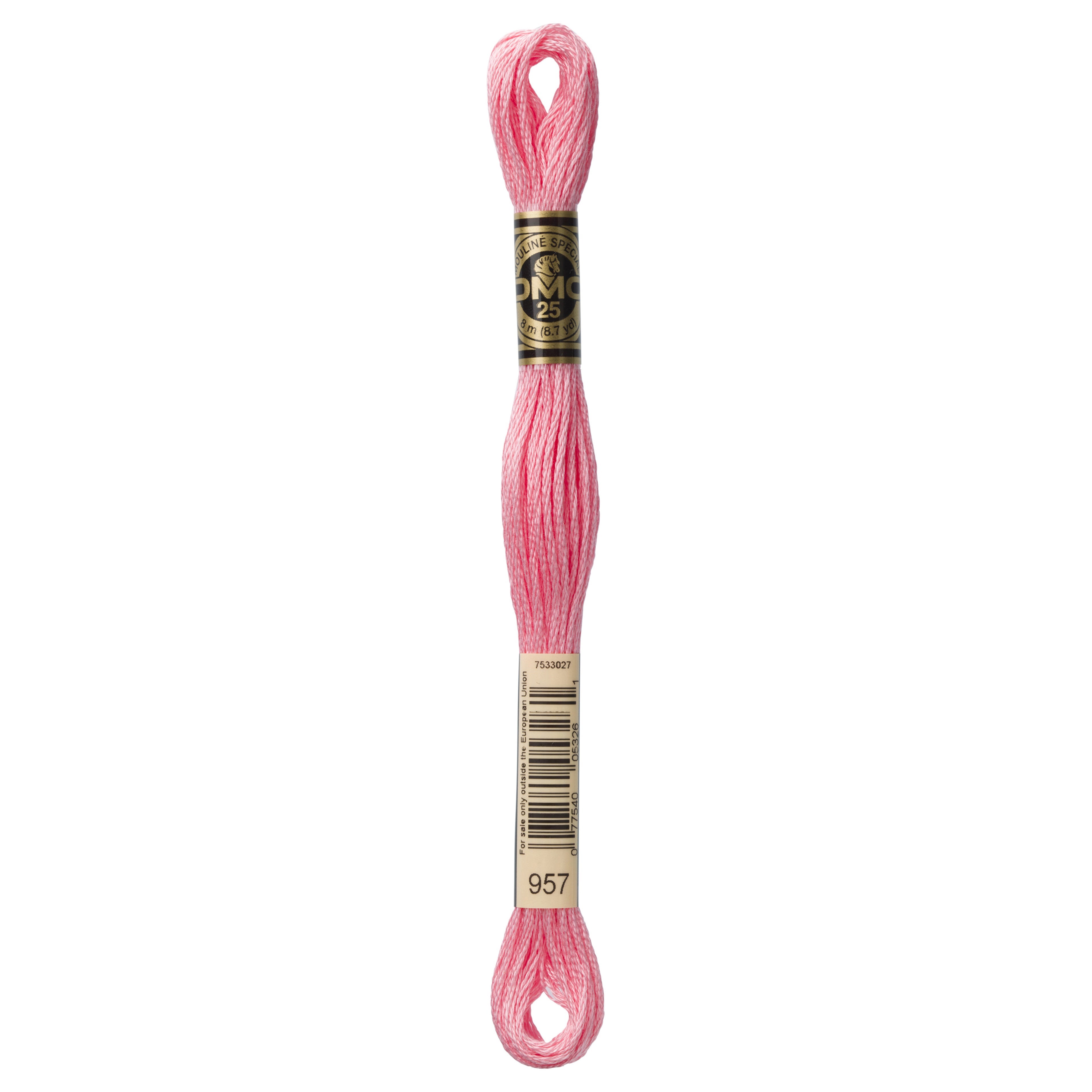 One skein of DMC Mouliné Stranded Cotton thread Colour code 957