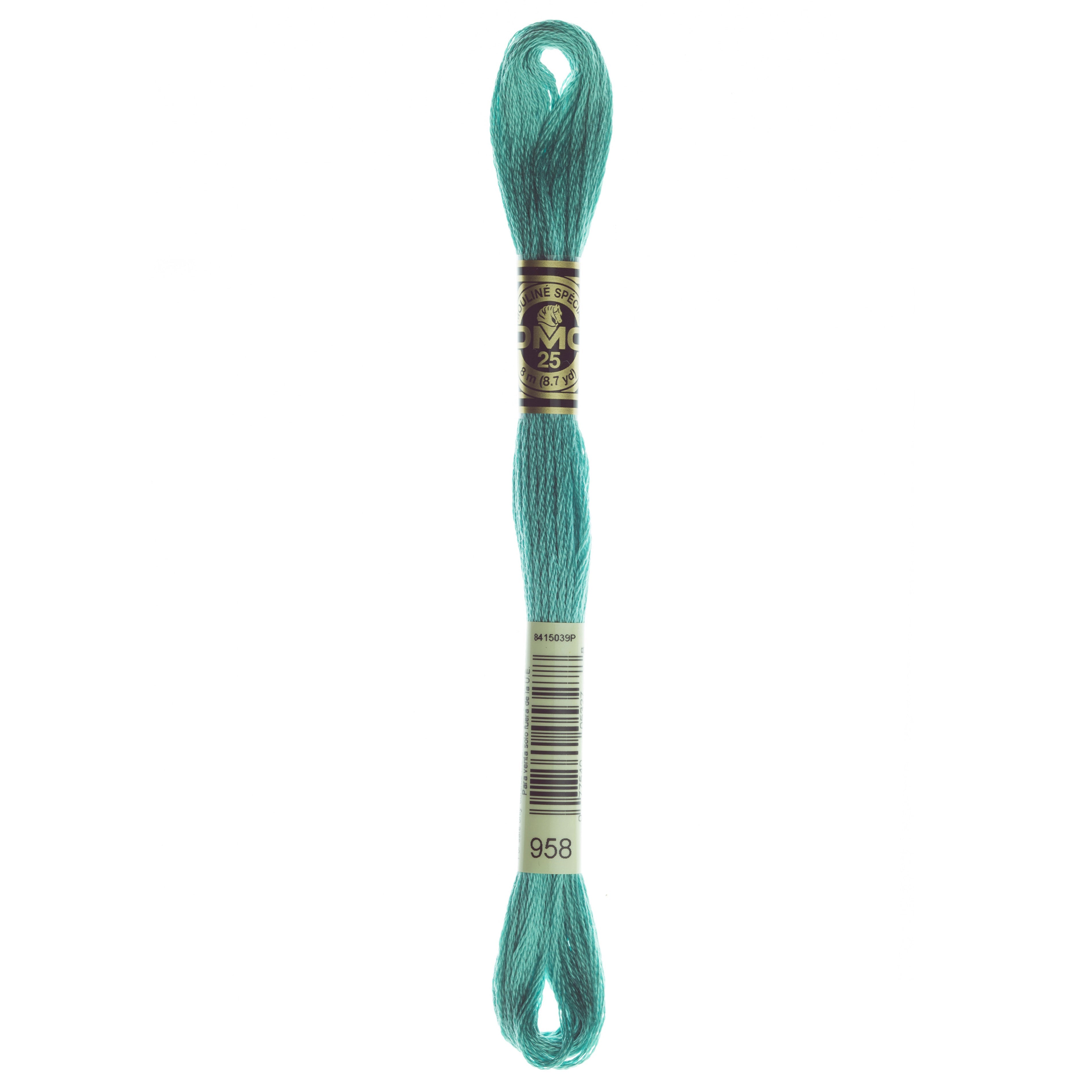 One skein of DMC Mouliné Stranded Cotton thread Colour code 958