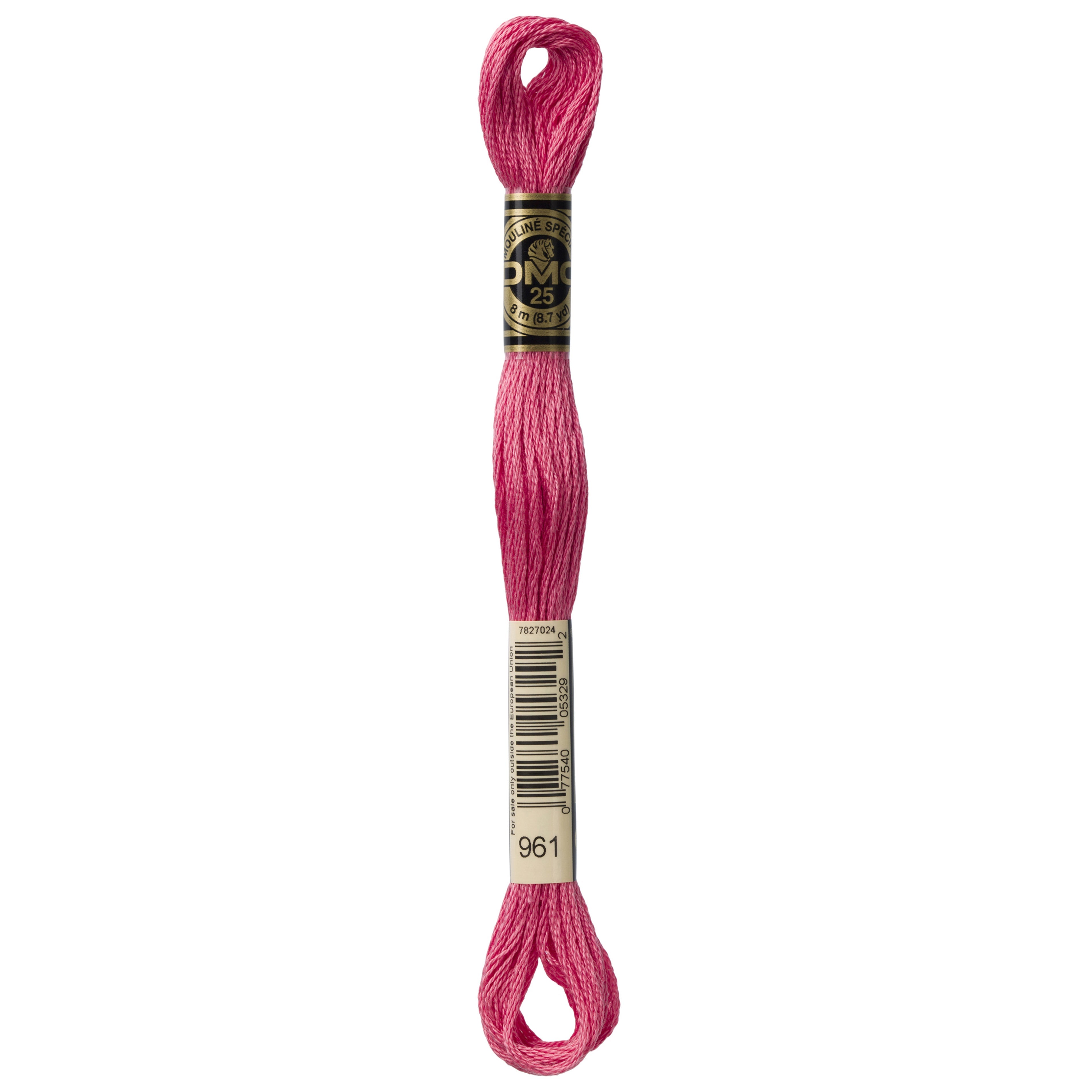 One skein of DMC Mouliné Stranded Cotton thread Colour code 961