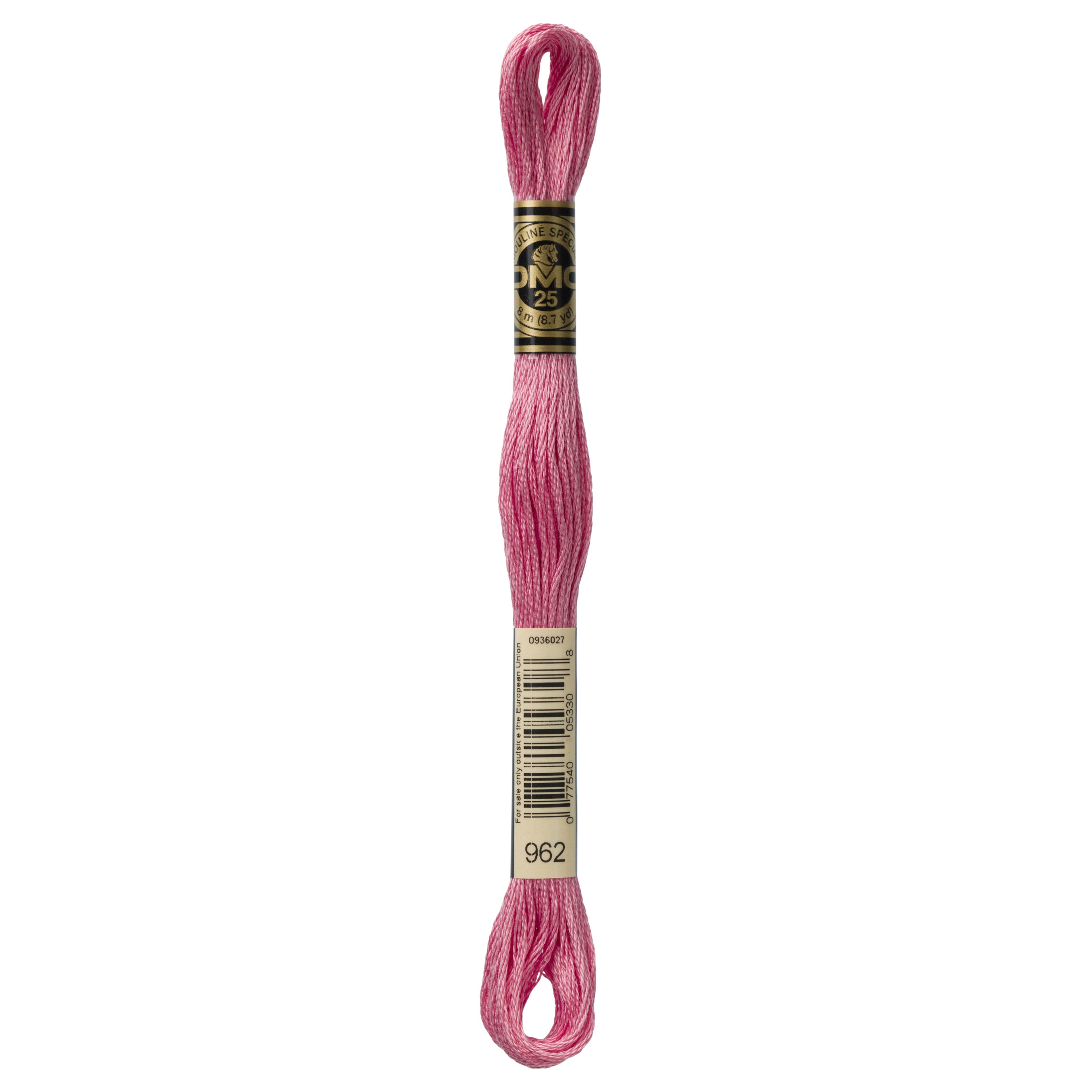 One skein of DMC Mouliné Stranded Cotton thread Colour code 962