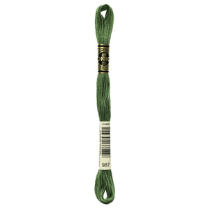 One skein of DMC Mouliné Stranded Cotton thread Colour code 987