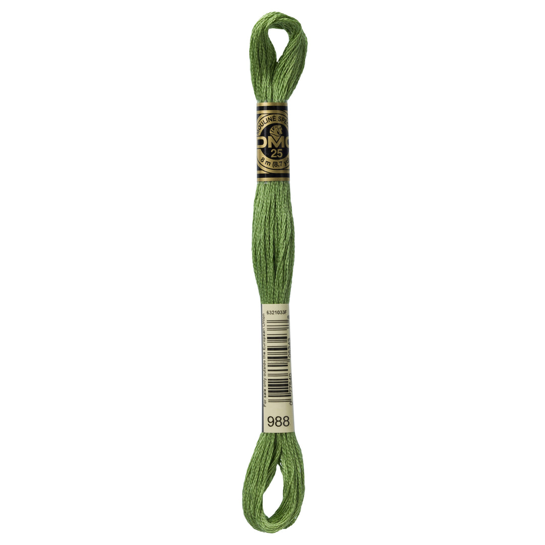 One skein of DMC Mouliné Stranded Cotton thread Colour code 988