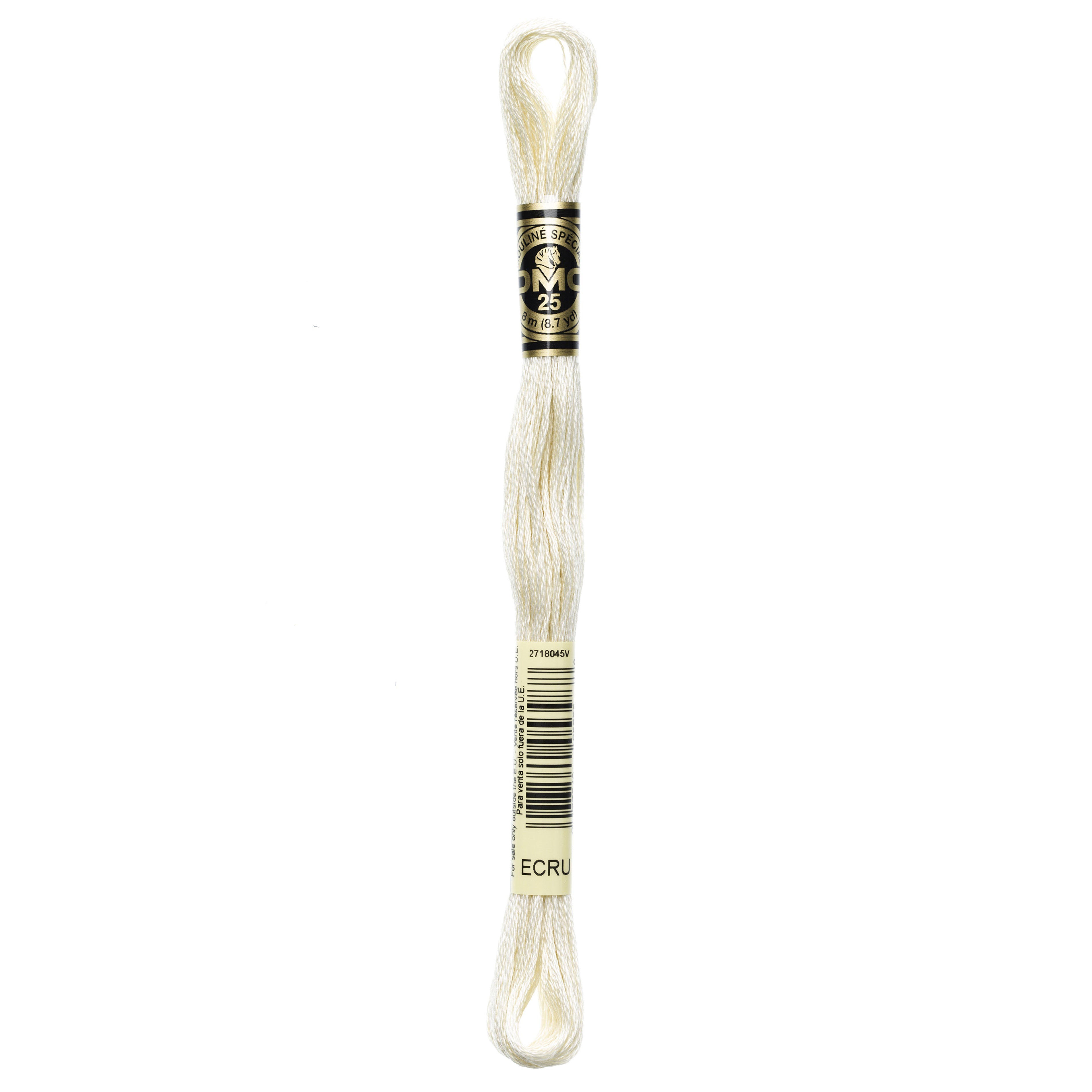 One skein of DMC Mouliné Stranded Cotton thread Colour code ECRU